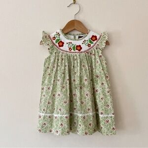 LIL CACTUS EUC/LN Smocked Floral Flutter Sleeve Dress